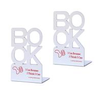 2 fermalibri in metallo a forma di lettera cava per scaffali fermalibri decorativi per ufficio biblioteca scuola fermalibri resistenti