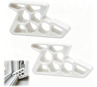 2 fermaporta a cuneo per finestre scorrevoli, resistenti ai graffi, regolabili, con blocco manuale, blocco di sicurezza, per balcone, porta francese del patio (bianco)