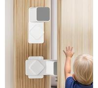 2 fermaporta di sicurezza per bambini e animali domestici, previene lesioni da pizzico e porte che sbattono, blocca i blocchi, nessun attrezzo richiesto, accessorio bianco per la sicurezza domestica