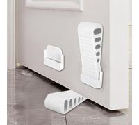 2 fermaporta fondo con supporto, fermaporta bianco in gomma, pratico cuneo per porta e fermaporta come buffer, porta flessibile, per molte superfici come piastrelle e legno
