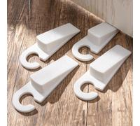 2 fermaporta in gomma a cuneo in gomma, colore bianco, 12,6 x 4,4 cm | Il fermaporta spesso funziona su tutte le superfici del pavimento per il fondo di moquette, legno duro, piastrelle di cemento