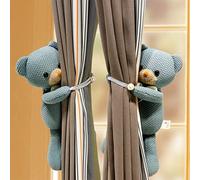 2 fermatenda con fibbia per tenda a forma di animale, con gancio per tenda per bambini, decorazione per finestre (orso) M