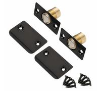 2 fermi a sfera interni per porta, regolabili, con cuscinetti a sfera, accessori hardware per chiusura nascosta della dispensa, armadio (nero)