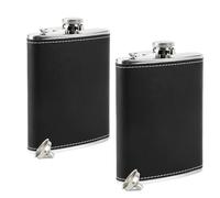 2 Fiaschetta Tascabile e 2 Imbuto, Set di Fiaschette in Acciaio Inossidabile, RISVOWO 8 oz / 227 ML Fiaschetta Whisky per Liquori, Portatile Hip Flask, per Bar, Campeggio, Picnic