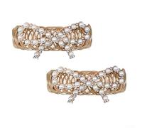 2 fibbie regolabili a molla per tende a farfalla con lega di ferro e composizione acrilica, progettate per fissare le tende e aggiungere interesse visivo agli interni della casa (C)