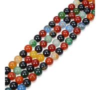 2 fili 5A naturali arcobaleno colori misti agata guarigione pietre preziose rotonde sfuse 8 mm gemma distanziatore (86-92 pezzi in totale) per la creazione di gioielli artigianali -o13-7-21-9-8