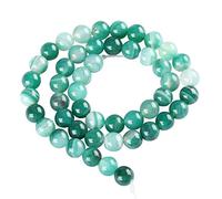 2 fili di agata verde naturale fasciata, pietre preziose curative rotonde da 10 mm, perline sfuse (70-74 pezzi) per la creazione di gioielli artigianali GS2-10 (366, dh)