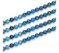 2 fili di apatite naturale blu guarigione gemma 6 mm (0,24 pollici) perline sfuse pietre preziose distanziatori (116-124 pezzi) per la creazione di gioielli artigianali -o13-7-21-92-6