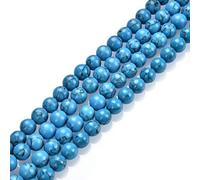 2 fili di howlite naturale blu turchese curativo, 4 mm, piccole perline rotonde (178-188 pezzi) per la creazione di gioielli artigianali GS18-4 (310, dh)