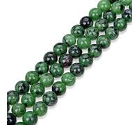 2 fili di rubino naturale Zoisite verde Anyolite guarigione gemma 6 mm perline sfuse pietre preziose distanziatori (116-124 pezzi) per la creazione di gioielli artigianali O9A3-6