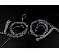 2 FILI, TOP BLUE FLASHY QUALITY "RAINBOW MOONSTONE" RONDELLE 4-5 MM BEADS 5"