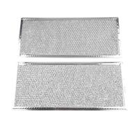 2 filtri antigrasso in alluminio per forno a microonde, 33,8 x 14,5 cm, con rete multistrato compatibile con W10208631A e WB06X10596, argento