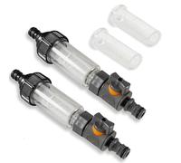 2 filtri dell'acqua per camper con filtro di ricambio con valvola di regolazione e adattatore rapido, filtro dell'acqua da campeggio, per caravan, camper, roulotte, barca, accessori da giardino