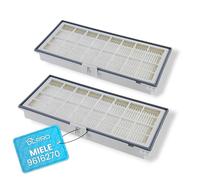 2 filtri DL-pro HEPA compatibili con Miele 9616270 filtro di scarico, cassetta filtro antiodore, filtro a lamelle, cassetta di scarico per aspirapolvere