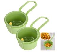 2 filtri per lavello, scolapasta con bottone automatico, per appendere le mani, senza spalmare il rubinetto, cestino per il lavaggio