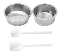 2 filtri per macchine da caffè, 2 cucchiai dosatori per fagioli, ricambi per macchine da caffè, filtri per macchine da caffè con manico, accessori per macchine da caffè in acciaio inox