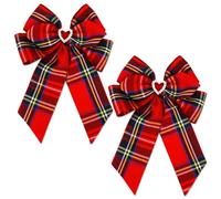 2 fiocchi decorativi in tartan, accessori per la notte, clip per capelli in tartan con nastro scozzese per cena scozzese Robert Burns, accessori per capelli in stile universitario, per feste del 1