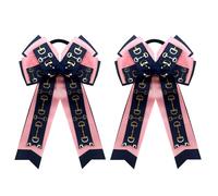 2 fiocchi per capelli equestri da donna, rosa, blu navy, fatti a mano, elastici per capelli, accessori per capelli, idea regalo, fiocco per equitazione per gare di equitazione