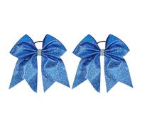 2 fiocchi per capelli grandi con glitter cheerleader, elastici per capelli con paillettes scintillanti, elastici per capelli da cheerleader, accessori per capelli sportivi, blu