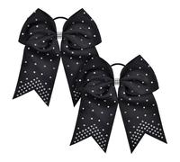 2 fiocchi per capelli grandi con strass glitterati per cheerleader, fiocco per coda di cavallo, elastici per capelli da cheerleader, accessori per capelli da competizione sportiva, per donne e donne