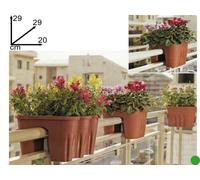 BALCONETTA DOPPIA 'KLUNIA' cm 40 x 19,8 x 18,5 lt.7 terracotta BAMA