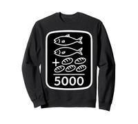 2 Fish 5 Breads Jesus Feeds 5000 Christian Bibbia Verso Citazione Felpa
