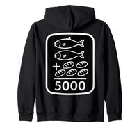 2 Fish 5 Breads Jesus Feeds 5000 Christian Bibbia Verso Citazione Felpa con Cappuccio