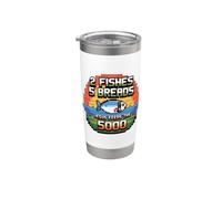 2 Fishes 5 Breads Jesus Feeds The 5000 Christian Bible Verse Bicchiere termico in acciaio inox doppia parete
