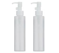 2 flaconi da 150 ml, in plastica satinata, dispenser per sapone liquido, vuoti, ricaricabili, per cosmetici, flaconcini con pompa bianca, per crema, shampoo, trucco, olio e rimozione
