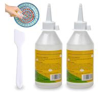 2 Flaconi Da Colla Per Mosaico,100 Ml Trasparente Collante Per Mosaico,Collas Per Mosaicos,Forte Adesione,Con Pennello E Punta Affilata,Adatto Per Vetro,Acrilico,Ceramica