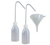 2 flaconi da laboratorio da 250 ml, in plastica, senza BPA, made in Germany, con imbuto incluso