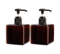 2 flaconi da viaggio da 250 ml, color ambra, per sapone liquido, shampoo e cosmetici (marrone)