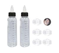 2 Flaconi di Olio per Capelli con 5 Paraorecchie Doppie, Flacone Applicatore da 120 ml, Morbido e Trasparente con Coperchio