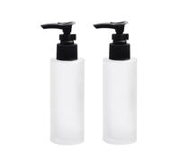 2 flaconi in vetro smerigliato da 100 ml, con pompa nera, dispenser per lozioni, cosmetici, contenitori ricaricabili, fiale per crema, shampoo, rimozione del trucco, olio