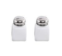 2 flaconi vuoti da 100 ml con tappo in metallo per rimuovere lo smalto, dispenser di plastica con testa a pompa per rimuovere il trucco per labbra e occhi