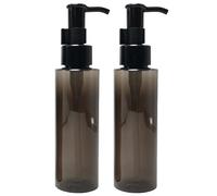 2 flaconi vuoti da 100 ml, in plastica nera, ricaricabili, con chiusura da viaggio, contenitori da viaggio per toner, oli essenziali