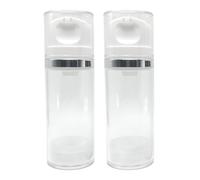 2 flaconi vuoti da 100 ml, ricaricabili, in plastica trasparente, a pompa, per lozioni e lozioni, con tappo a pressione bianco, contenitore per crema e toner, trucco