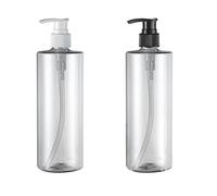 2 flaconi vuoti in plastica da 500 ml, con erogatore a pompa, ricaricabili, per shampoo, gel doccia, massaggi, olio, bagnoschiuma, sapone, acqua, articoli da toeletta e liquidi, con pompa di colore