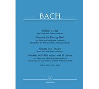 Sonate C-Dur für Flöte und Basso Continuo. Sonaten Es-Dur, g-Moll für Flöte und obligates Cembalo überliefert als Werke J. S. Bach. BWV 1033, 1031, 1020
