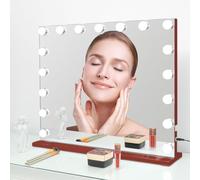 2-FNS Hollywood - Specchio da trucco con 17 lampadine a LED, con 3 luci colorate, controllo Smart Touch, 60 x 50 cm