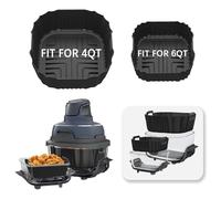 2 fodere per friggitrice ad aria per Ninja Crispi FN101UKGY, 2 cestini per friggitrice ad aria Ninja Crispi, riutilizzabili, grande fodera per 3,8 l e fodera piccola per e accessori per friggitrice
