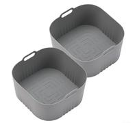 2 fodere riutilizzabili in silicone per friggitrice ad aria HD9252 HD9200 HD9255, resistenti al calore, non design (grigio)
