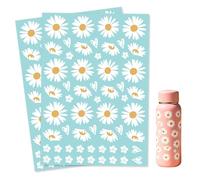 2 fogli Adesivi bicicletta impermeabili 29x21 cm decorazioni telaio bici fiori margherite per personalizzazione bici, casco, auto, tazze e notebook