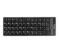 2 Fogli Adesivi Tastiera Thai Nera in PVC per Computer e Wireless | Etichette Tastiera, Lingua e Caratteri Chiari, Rimozione Pulita, per Studio Remoto e Apprendimento