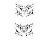 2 fogli di tatuaggi temporanei con ali a forma di cuore meccanico, adesivi for tatuaggi finti punk succubi for donna