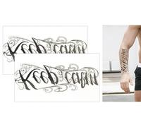 2 fogli di tatuaggio per braccio, tatuaggio per braccio, tatuaggio "Keep Calm" HB064 x 2