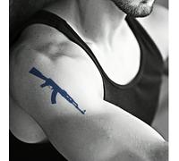 2 fogli/set Tatuaggi temporanei audaci e realistici con disegni di pistole e makeup, resistenti all'acqua e al sudore, adesivi di arte del corpo, idea regalo perfetta GeometricoCarta tessile