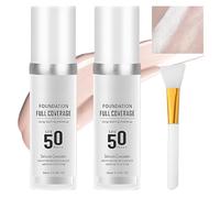 2 fondotinta, 30 ml, per il may changing, colore che cambia colore, per il trucco della pelle matura, adatto a lunga durata, idratazione, setosa, consistenza liscia con 1 pennello in silicone