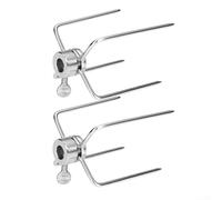 2 forchette da barbecue in acciaio inox con vite di bloccaggio per una vestibilità sicura e regolabile sugli spiedini per girarrosto