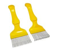 2 forchette da taglio del miele, ago dritto, ago curvo, forchetta da taglio del miele, forchetta per miele a 21 denti, raschietto a nido d'ape, forchetta di apertura del coperchio dell'alveare,